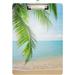 Coolnut Beach Coconut Palm Tree Clipboards for Kids Student Women Men Letter Size Plastic Low Profile Clip Silver Clip 9 x 12.5 in