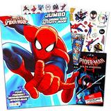 Marvel Spiderman Coloring Book Bundle with Over 300 Bonus Spiderman Stickers