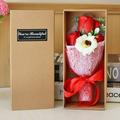 Angfeng Valentine s Day Roses Soap Flower Carnation Bunch Gift Box Fashionable Home Simulation Flower Artificial Mother S Day Birthday Wedding Gift(Rose)Red