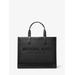 Michael Kors Cooper Logo Embossed Pebbled Leather Tote Bag Black One Size