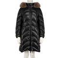 Moncler Black Fur Trim Hood Puffer Coat
