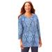 Plus Size Women's Suprema® Feather Together Tee by Catherines in Sky Blue Medallion (Size 1X)