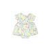 Carter's Short Sleeve Outfit: White Floral Tops - Size 6 Month