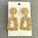 Anthropologie Jewelry | Gold Sparkle Dangle Chunky Earrings | Color: Gold | Size: Os