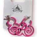 Disney Jewelry | Disney Parks Jewelry Mickey Mouse Swirl Pink Hoop Earrings | Color: Gold/Pink/Silver | Size: Os