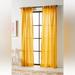 Anthropologie Accents | Anthropologie Stitched Linen Curtain Set Of 2 New | Color: Gold | Size: 50 X 108