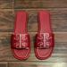 Tory Burch Shoes | Double T Sport Slide Sandals In Tory Red Leather Material | Color: Red | Size: 10.5