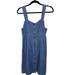 American Eagle Outfitters Dresses | American Eagle Denim Dress Button Up Sleeveless Square Neck Smocked Back Blue M | Color: Blue | Size: M