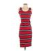 Urban Outfitters Casual Dress - Sheath Scoop Neck Sleeveless: Red Stripes Dresses - Women's Size Small