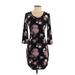 Ultra Flirt Casual Dress: Black Floral Dresses - Women's Size Small