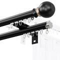 Curtain Track System Wall Mounting Heavy-Duty Curtain Rails for Living Room Bedroom Curtain Rods (Color : B-Double, Size : 3.2m(2 * 1.1m+1m))