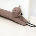 Marwood Under Door Draught Excluder Decorative Wind Stopper 96cm for Door & Window, Weighted Animal Air Door Draft Stopper Snake Noise Blocker for Bottom of Door with Hanging Loops - Bear 38"