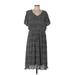 Orange Creek Casual Dress V Neck Short sleeves: Gray Dresses - Women's Size Large