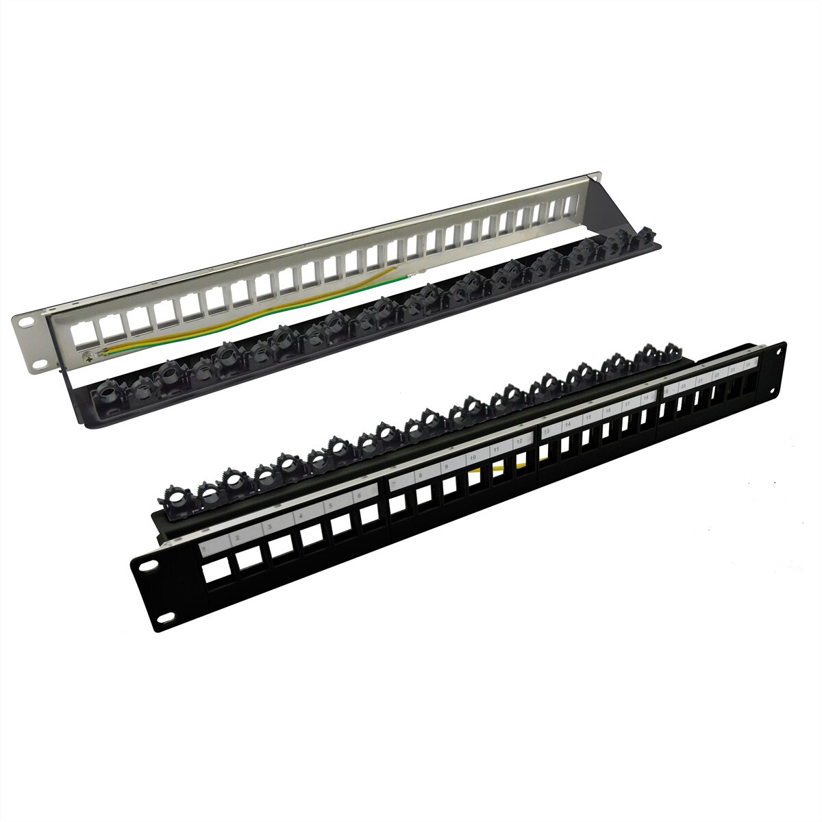 ROLINE 19-Zoll-Keystone-Modulträger, leer, 24P. geschirmt, Clip-Befestigung, schwarz Image