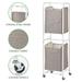 mDesign Vertical Portable Laundry Hamper Basket - Metal Frame Fabric in Brown/Gray/White | 58 H x 16.75 W x 13.75 D in | Wayfair 20016MDL