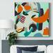 Wrought Studio™ Crispy V - Wrapped Canvas Print Canvas, Solid Wood in Black/Blue/Orange | 16 H x 16 W x 1.5 D in | Wayfair