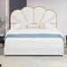 House of Hampton® Jerykah Metal Platform Storage Bed Upholstered/Metal/Polyester in White | 56.5 H x 78.7 W x 83 D in | Wayfair
