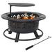 Red Barrel Studio® Precilia 24.5" H x 32.75" W Steel Wood Burning Outdoor Fire Pit Steel in Black/Brown/Gray | 24.5 H x 32.75 W x 32.75 D in | Wayfair