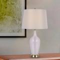 Mercer41 Jadeyn Table Lamp Ceramic/Linen in White | 26.5 H x 14 W x 14 D in | Wayfair 2CC6EB9D9B624795B2C2FE87B3C2FDEF