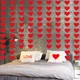Guirlande de cœurs rouges 16 M 2M DIY décoration de fête suspendue saint valentin anniversaire