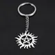 Kendning Sun Pentagram Charm Porte-clés de voiture Smile Natural ROM Porte-clés en acier