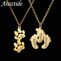 Atoztide-Collier Personnalisé avec Nom en Acier Inoxydable pour Femme Bijoux avec Lettres Gravées