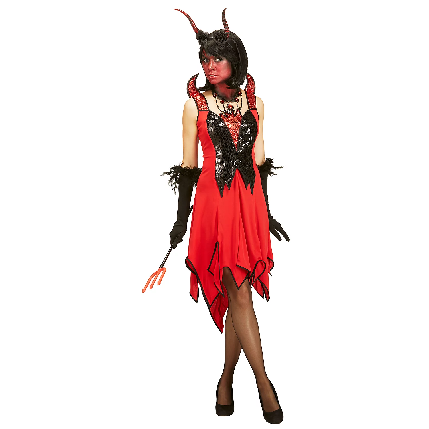 Teufelin Kleid, rot/schwarz Image