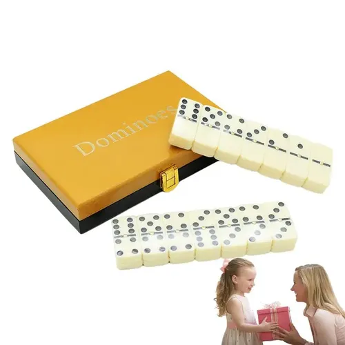 Dominos Set für Erwachsene Stiel Spielzeug Domino Spiel Set klassische Kinder Dominos Domino Set Spiel Zahlen Tischs piel 28 Stück mit