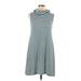 ABound Casual Dress - A-Line: Teal Stripes Dresses - Women's Size Large