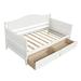 2 Drawers twin bed White full daybed Solid Wood bunk day bed