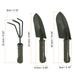 Garden Tool Set, 3 Pcs Carbon Steel Non-slip Handle Garden Shovel Rake, Green