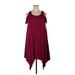 Torrid Casual Dress - Mini Scoop Neck Sleeveless: Burgundy Print Dresses - Women's Size 1X Plus