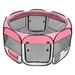 45 Portable Foldable 600D Oxford Cloth & Mesh Pet Playpen Fence with Eight Panels Pink