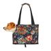 TEQUAN Foldable Dog Purse Carrier Collapsible Vintage Paisley Batik Flowers Prints Pet Travel Tote Bag for Small Cat Puppy Waterproof Dog Soft-Sided Carriers