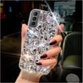 Samsung Galaxy S22 Plus Case Diamond Case for Women 3D Glitter Sparkle Bling Case Luxury Shiny Crystal Diamond Bumper Clear Gems Cute Protective Girly Case Girls Cover(Sliver)