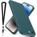 for iPhone SE Case 2022/iPhone SE Case 2020/iPhone 8 Case/iPhone 7 Case Thin Liquid Silicone Case with Lanyard Shockproof Slim Phone Case for iPhone SE / 7/8-Green 3-IP8g-04