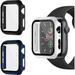 3 Pack Cases with Screen Protector for Apple Watch Series 6 SE Series 5 Series 4 44mm Black-White-Navy Blue