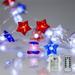 Red White and Blue and Flag Hats Lights Remote Control String Plug In Indoor Outdoor String Lights Ideal for Any Patriotic Decorations & Independence Day Decor