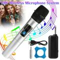 UHF Wireless Handheld Microphone System Professional Stereo Mic Karaoke Receiver