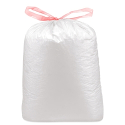 100x Müllsäcke mit Zugband 120 Liter 70 x 100 cm ECONOMY LDPE weiß Image