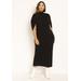 Plus Size Women's Sweater Cape Dress by ELOQUII in Black Onyx (Size 26/28)