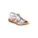 Extra Wide Width Women's The Maylee Sandal by Comfortview in Silver Metallic (Size 7 WW)