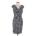 Lauren by Ralph Lauren Casual Dress - Sheath: Gray Zebra Print Dresses - Women's Size 10