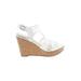 Fergalicious Wedges: White Print Shoes - Women's Size 9 - Open Toe