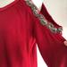 Jessica Simpson Tops | Jessica Simpson Cold Shoulder Beaded Top | Color: Red | Size: L