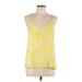 H&M Sleeveless Blouse: Yellow Tropical Tops - Women's Size 10