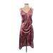 The Vanity Room Casual Dress - Slip dress: Burgundy Brocade Dresses - Women's Size Medium