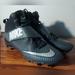 Nike Shoes | Nike Men Football Cleats Black Silver Shoes Lacrosse Mid Top Lunarbeast Strike | Color: Black/Silver | Size: 12