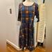 Lularoe Dresses | Lularoe Nwt Plaid Nicole Dress | Color: Blue/Brown | Size: 2x