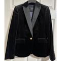 J. Crew Jackets & Coats | J. Crew One Button Black Velvet Blazer, New! | Color: Black | Size: 00